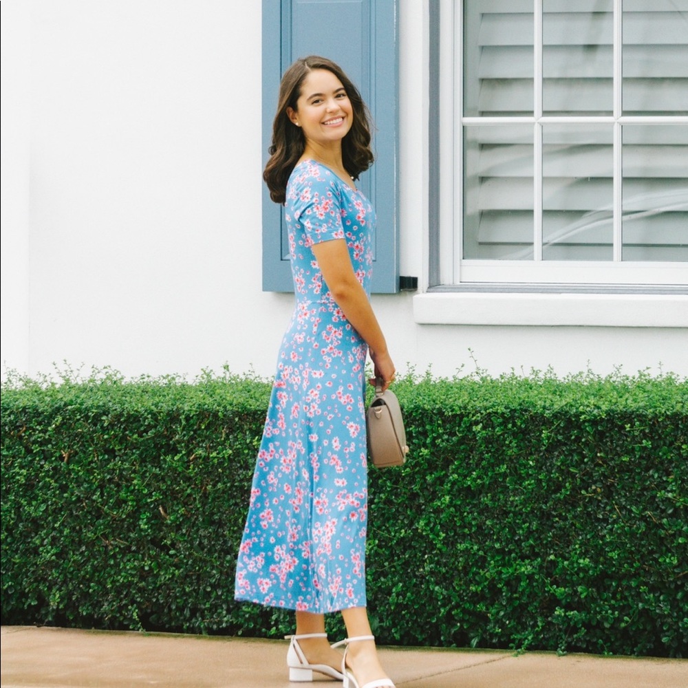 Draper James floral dress.